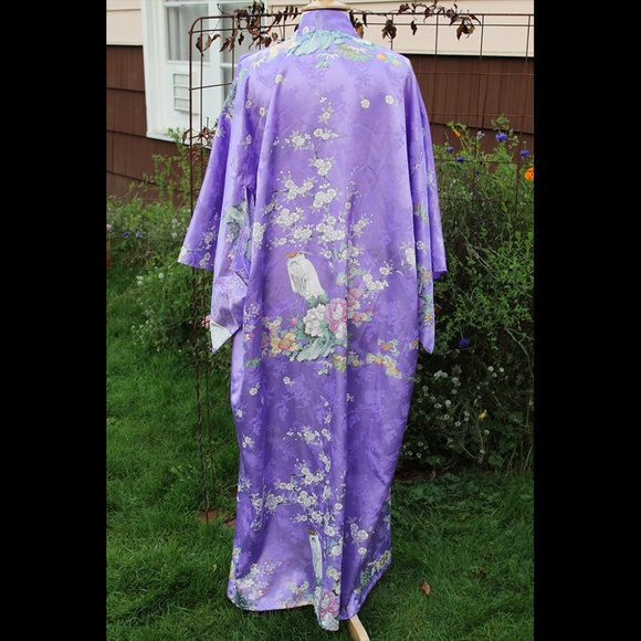 Purple Satin House Robe - Picture 4 of 5